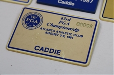 1981, 1982, 1984, 1986 & 1987 PGA Championship Caddie Badges