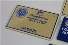 1981, 1982, 1984, 1986 & 1987 PGA Championship Caddie Badges