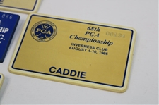 1981, 1982, 1984, 1986 & 1987 PGA Championship Caddie Badges