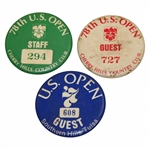 1977 & Two (2) 1978 US Open Championship Staff & Guest Badges