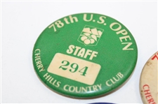 1977 & Two (2) 1978 US Open Championship Staff & Guest Badges