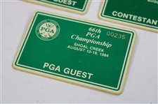 Four (4) 1984 PGA Championship at Shoal Creek Contestant & PGA Guest Badges