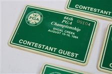 Four (4) 1984 PGA Championship at Shoal Creek Contestant & PGA Guest Badges