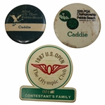 1977, 1982 & 1987 US Open Championship Contestant Family & Caddie Badges