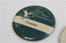 1977, 1982 & 1987 US Open Championship Contestant Family & Caddie Badges