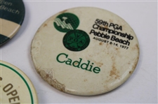 1977, 1982 & 1987 US Open Championship Contestant Family & Caddie Badges