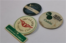 1977, 1982 & 1987 US Open Championship Contestant Family & Caddie Badges