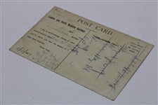Harry Vardon Irish Golf Links London & North Western Railway 1907 Acknowledgement Postcard