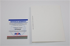 Arnold Palmer Signed PGA WGHoF Notecard w/a WGHoF License Plate PSA/DNA #AN30442