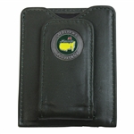 Masters Tournament Logo Dk Green Leather Money Clip/Wallet with Yellow Logo