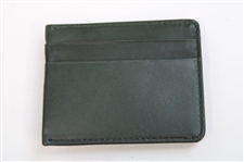 Masters Tournament Logo Dk Green Leather Money Clip/Wallet with Yellow Logo