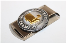Masters Tournament Undated Silver Tone Money Clip w/Gold Tone Logo