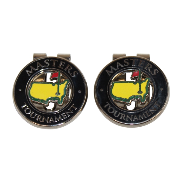 Two (2) Masters Tournament Undated Black with Yellow Logo Money Clips