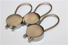 Three (3) Masters Tournament Green with Yellow Logo Silver Tone Rope Keychains