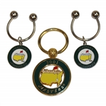 2001 & Two(2) Masters Tournament Green w/Yellow Logo Keychains