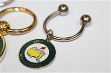 2001 & Two(2) Masters Tournament Green w/Yellow Logo Keychains