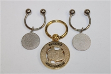 2001 & Two(2) Masters Tournament Green w/Yellow Logo Keychains