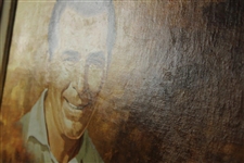 Original 1982 World Golf HoF Julius Boros & JoAnne Carner Dom Lupo Painting Oil on Canvas - Framed 