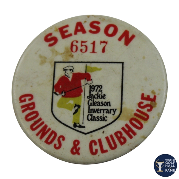 1972 Jackie Gleason Inverrary Classic Seasons Grounds & Clubhouse Badge