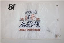 Collin Morikawa Signed 2020 PGA at Harding Park Embroidered White Flag JSA ALOA