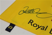 Rory McIlroy Signed 2014 The Open at Royal Liverpool Yellow Screen Flag JSA ALOA