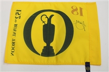Xander Schauffele Signed 2024 The Open at Royal Troon Yellow Screen Flag JSA ALOA
