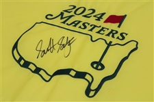 Scottie Scheffler Signed 2024 Masters Embroidered Flag JSA ALOA