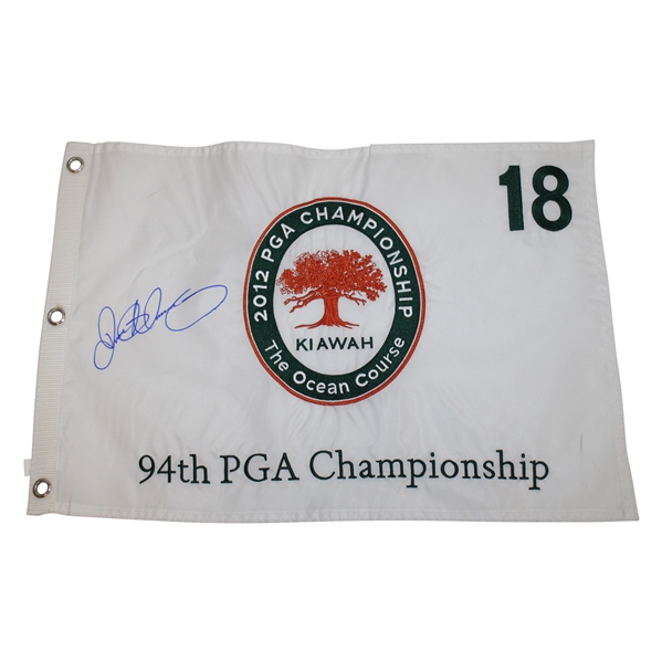 Rory McIlroy Signed 2012 PGA at Kiawah The Ocean Course Embroidered White Flag JSA ALOA
