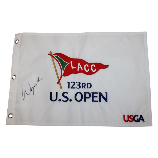 Wyndham Clark Signed 2023 US Open at L.A.C.C. Embroidered White Flag JSA ALOA