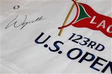 Wyndham Clark Signed 2023 US Open at L.A.C.C. Embroidered White Flag JSA ALOA