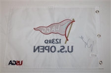 Wyndham Clark Signed 2023 US Open at L.A.C.C. Embroidered White Flag JSA ALOA