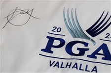 Xander Schauffele Signed 2024 PGA Championship at Valhalla Embroidered White Flag JSA ALOA