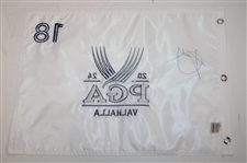 Xander Schauffele Signed 2024 PGA Championship at Valhalla Embroidered White Flag JSA ALOA