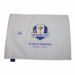 Ludvig Aberg Signed 2023 Ryder Cup at Marco Simone Italy White Screen Flag JSA ALOA