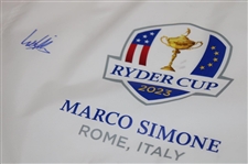 Ludvig Aberg Signed 2023 Ryder Cup at Marco Simone Italy White Screen Flag JSA ALOA