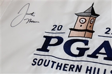 Justin Thomas Signed 2022 PGA at Southern Hills Embroidered White Flag JSA ALOA