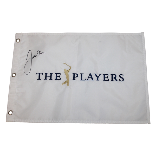 Justin Thomas Signed The Players Championship Embroidered White Flag JSA ALOA