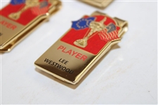 Five (5) 1997 Ryder Cup at Valderrama Golf Club - Player Identification Money Clips/Badges