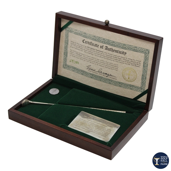 The 1935 Masters Ltd Ed Sterling Silver Gene Sarazen Double Eagle Replica Mini 4-Wood in Box