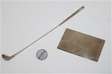 The 1935 Masters Ltd Ed Sterling Silver Gene Sarazen Double Eagle Replica Mini 4-Wood in Box