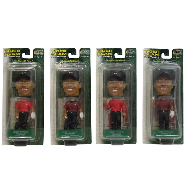 Complete Tiger Woods Tiger Slam Upper Deck Bobbleheads in Unopened Packages