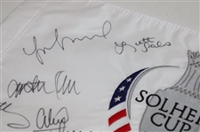 US Team Signed 2015 Solheim Cup at Golf Club St. Lon-Rot Germany Embroidered Flag JSA ALOA