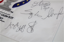 US Team Signed 2015 Solheim Cup at Golf Club St. Lon-Rot Germany Embroidered Flag JSA ALOA