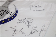 US Team Signed 2015 Solheim Cup at Golf Club St. Lon-Rot Germany Embroidered Flag JSA ALOA