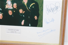 US Team Signed 2000 Solheim Cup at Loch Lomond Matting of Photo - Framed JSA ALOA