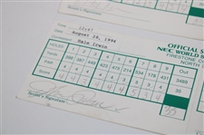 Mickelson, Irwin, Stadler & Three Others Signed 1994 NEC World Series of Golf Used Scorecards