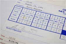Els, Crenshaw, Singh & Three Others Signed 1993/1998 NEC World Series of Golf Used Scorecards