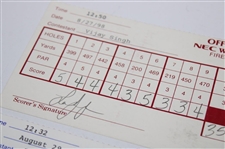 Els, Crenshaw, Singh & Three Others Signed 1993/1998 NEC World Series of Golf Used Scorecards