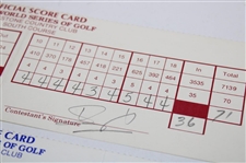Els, Crenshaw, Singh & Three Others Signed 1993/1998 NEC World Series of Golf Used Scorecards