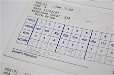 Mickelson, Price, Couples & Three Others Signed 1997/1998 The Tour Championship Used Scorecards